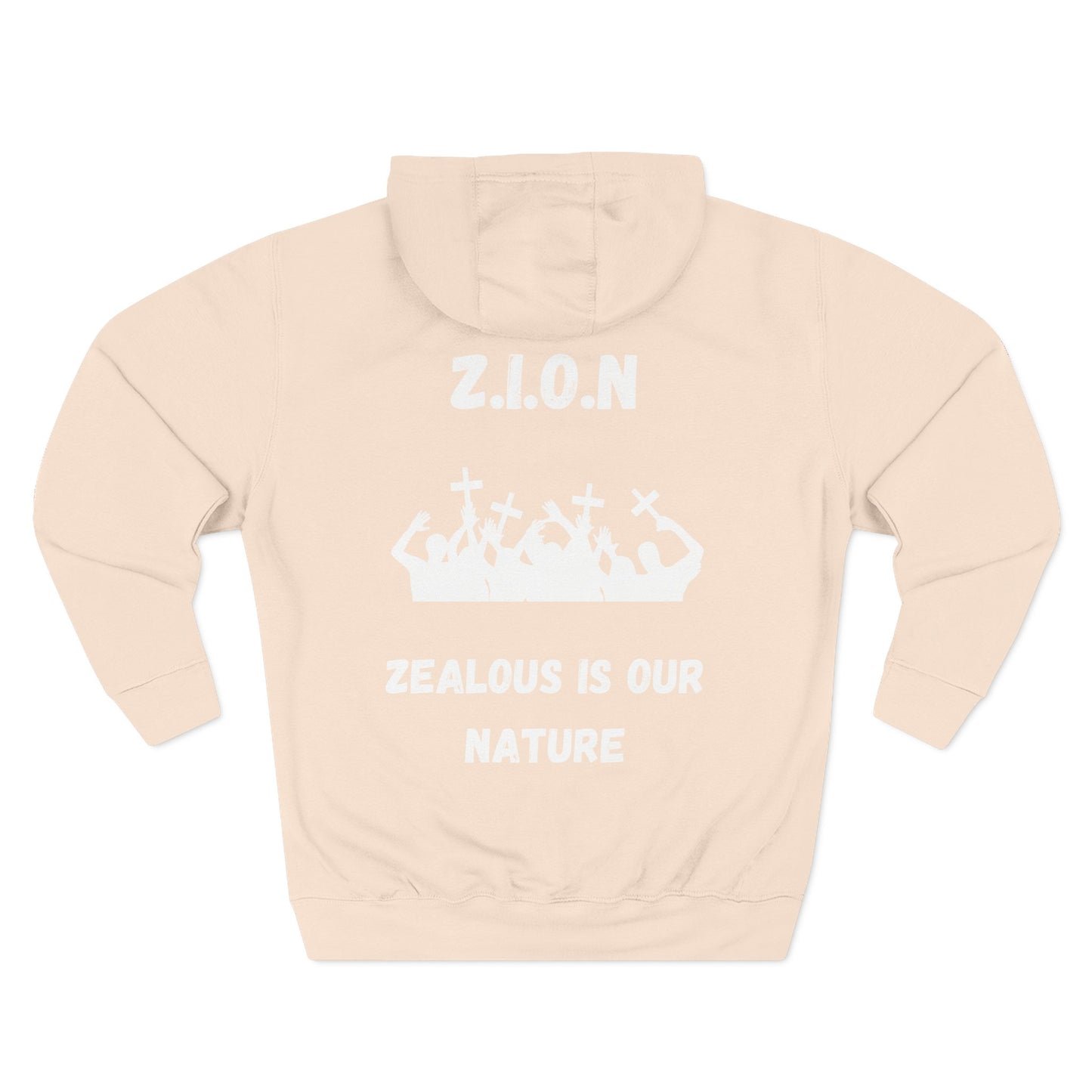 Zion Hoodie White Words & Image