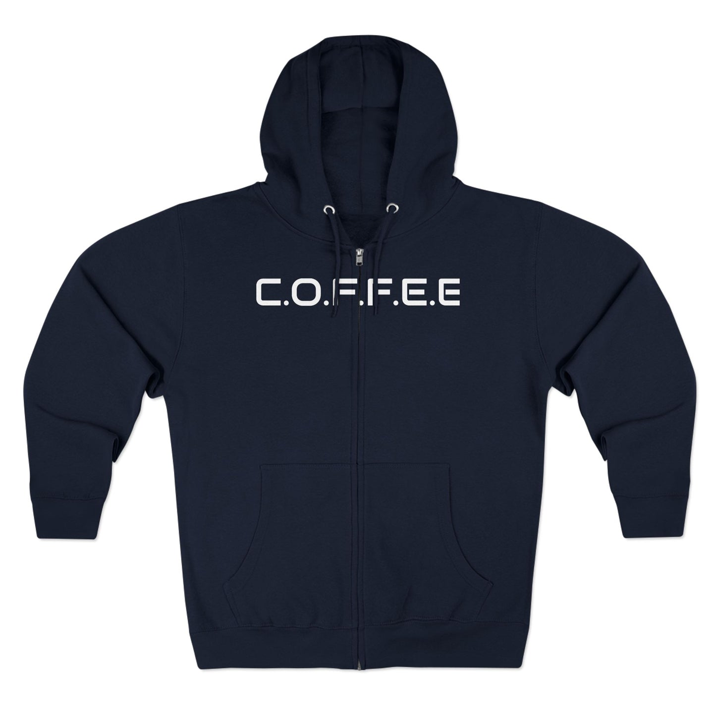Adult Coffee Christian White Words Only Hoodie Zipper