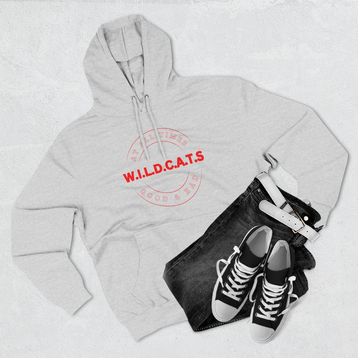 Wildcats Christian Red Letters & Picture Hoodie