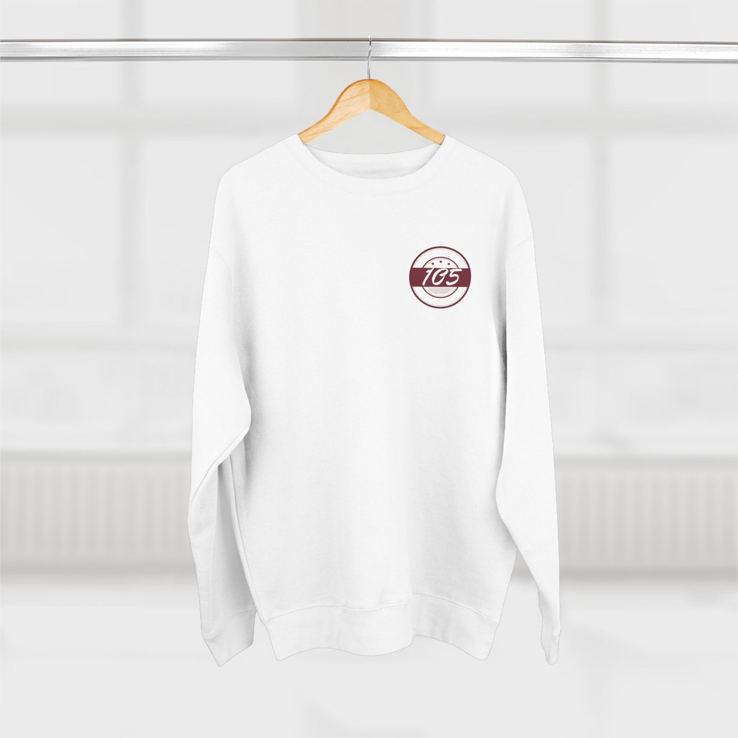Adult 105 Christian Marron and White Letters Crewneck