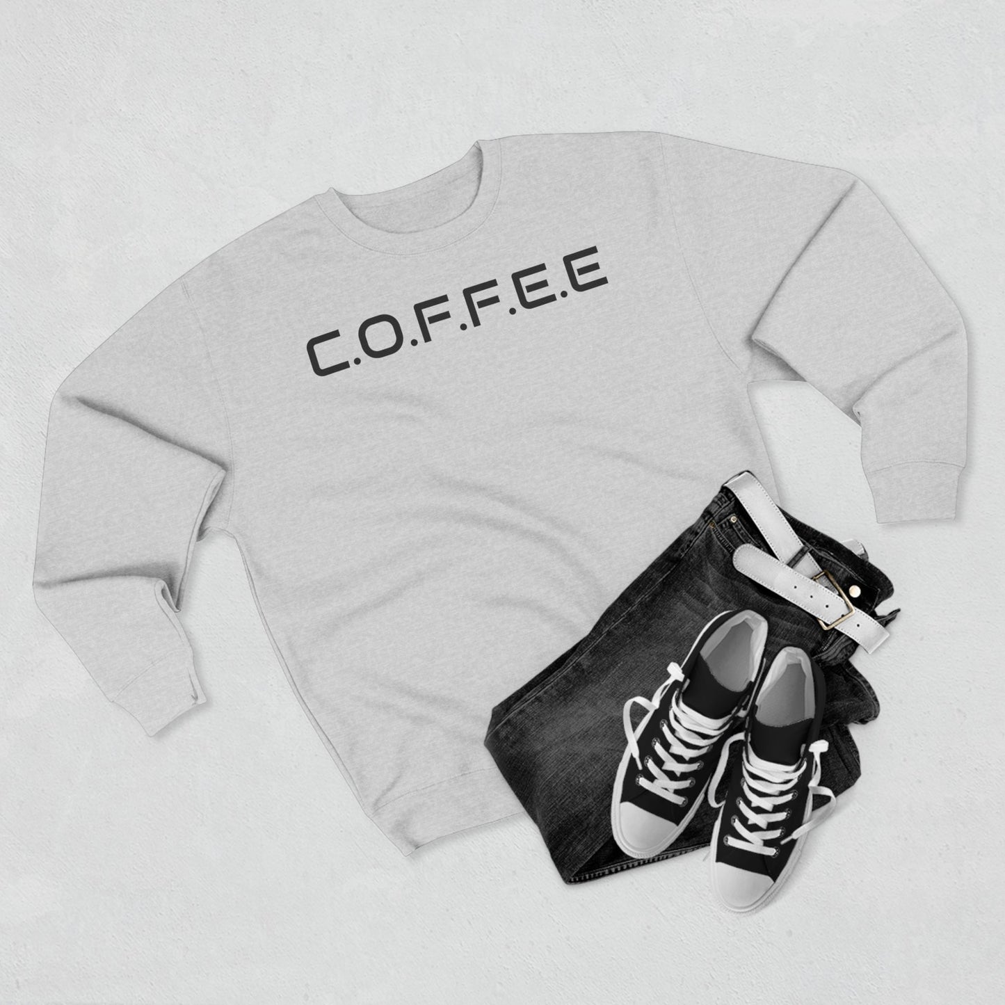 Adult Coffee Christian Black Words Only Crewneck