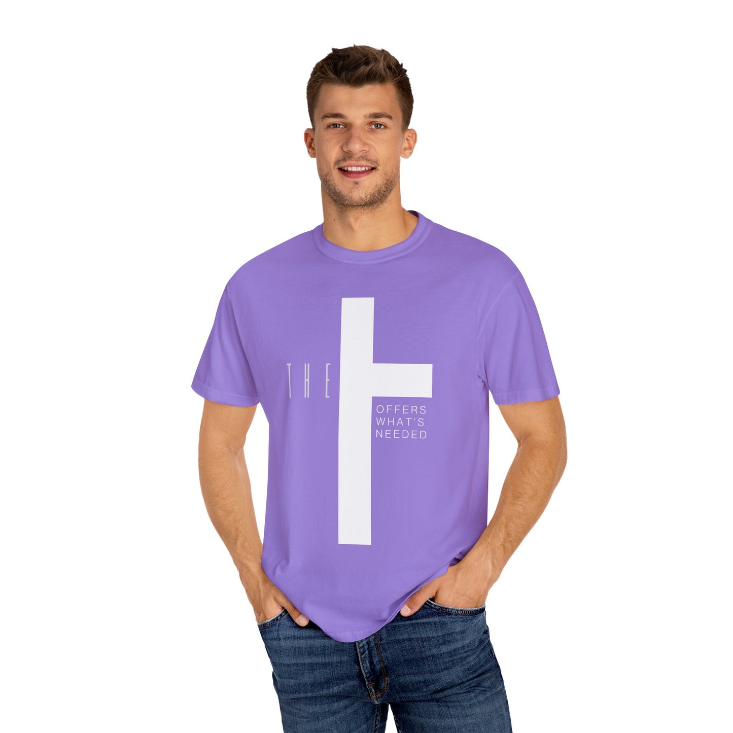 Adult T-Town Christian White Letters & Cross