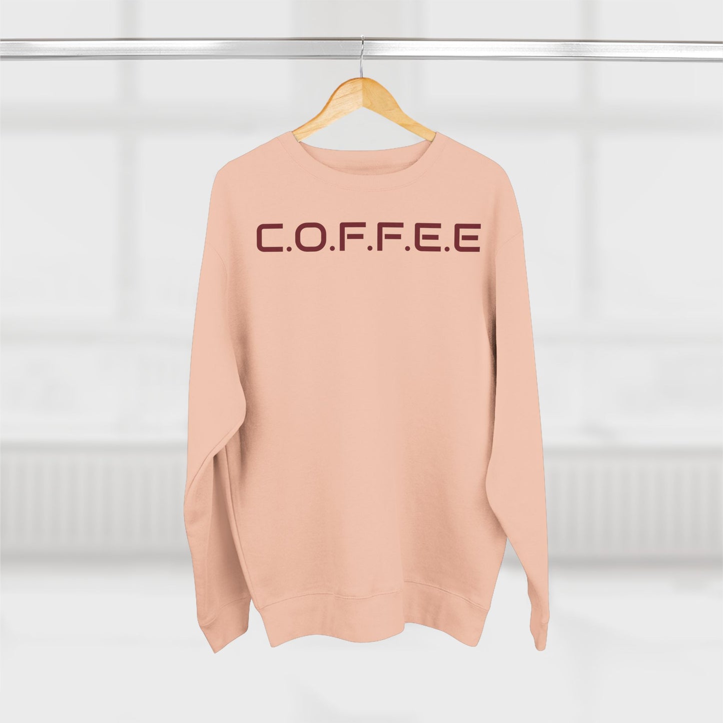 Adult Coffee Christian Marron Words Only Crewneck