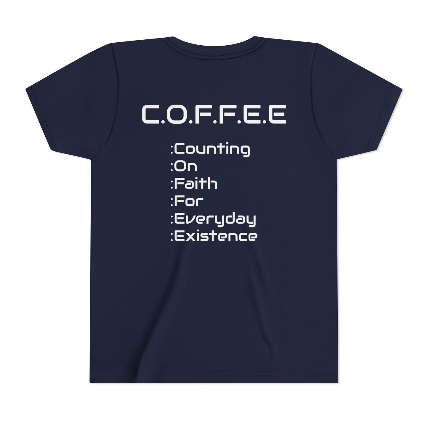 Youth Adult Coffee Christian White Words Only