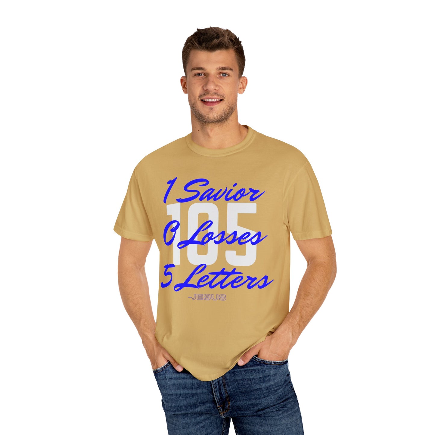 Adult 105 Christian Blue and White Letters
