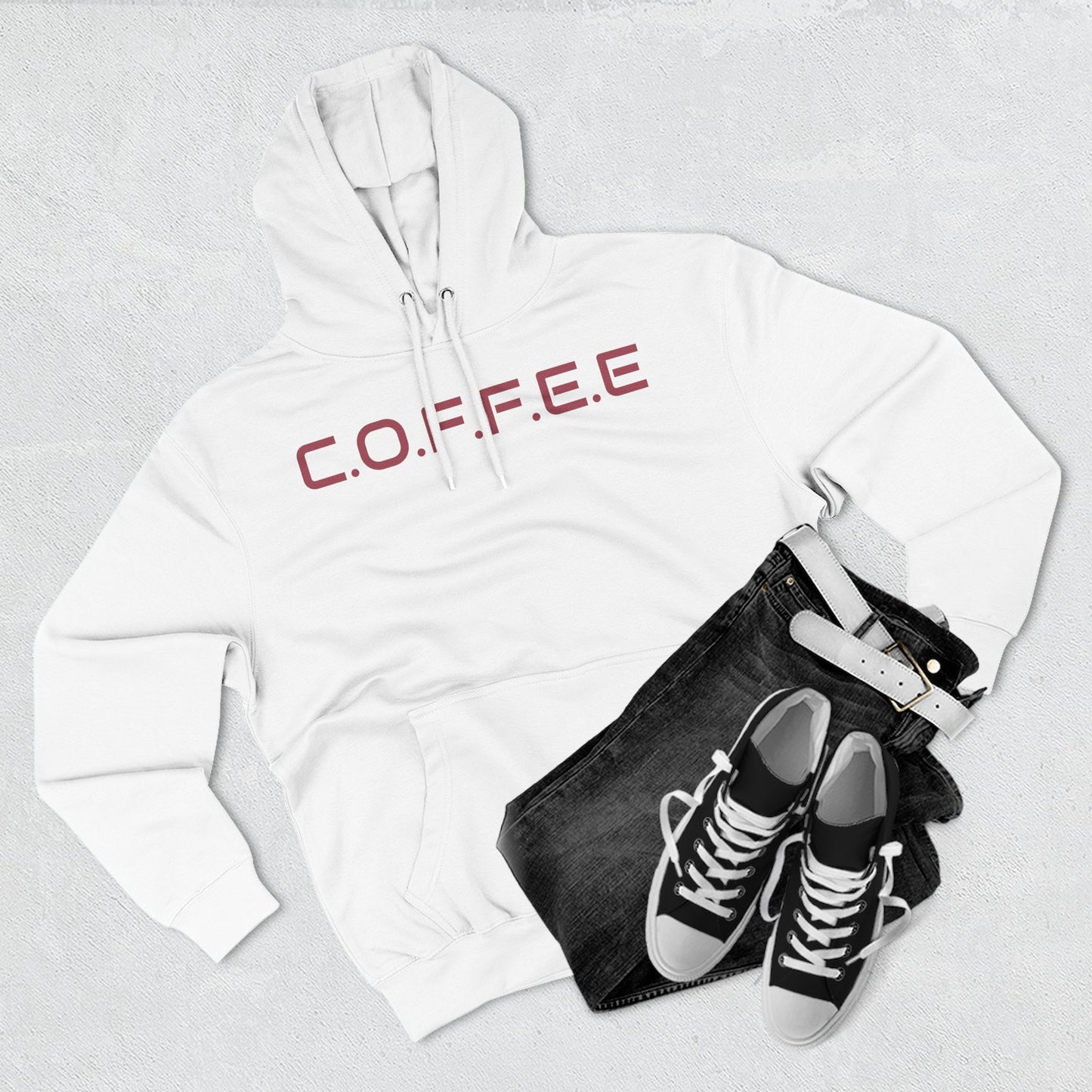 Adult Coffee Christian Marron Words Only Hoodie
