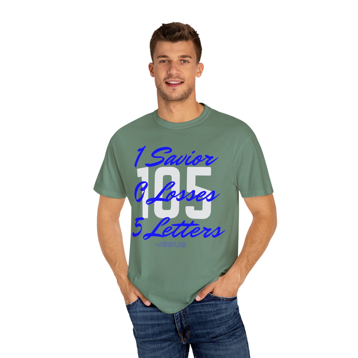 Adult 105 Christian Blue and White Letters