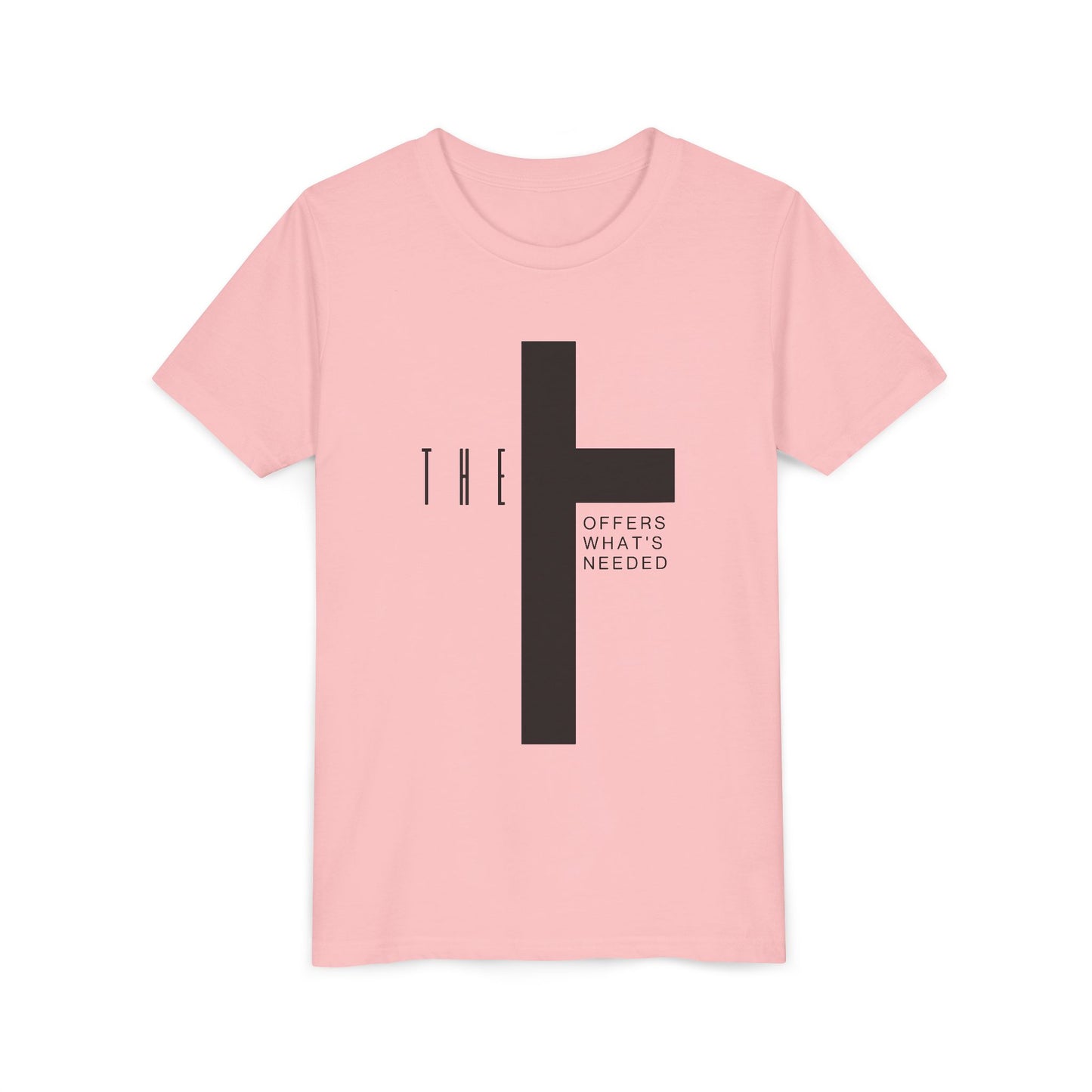 Youth T-Town Christian Black Letters & Cross