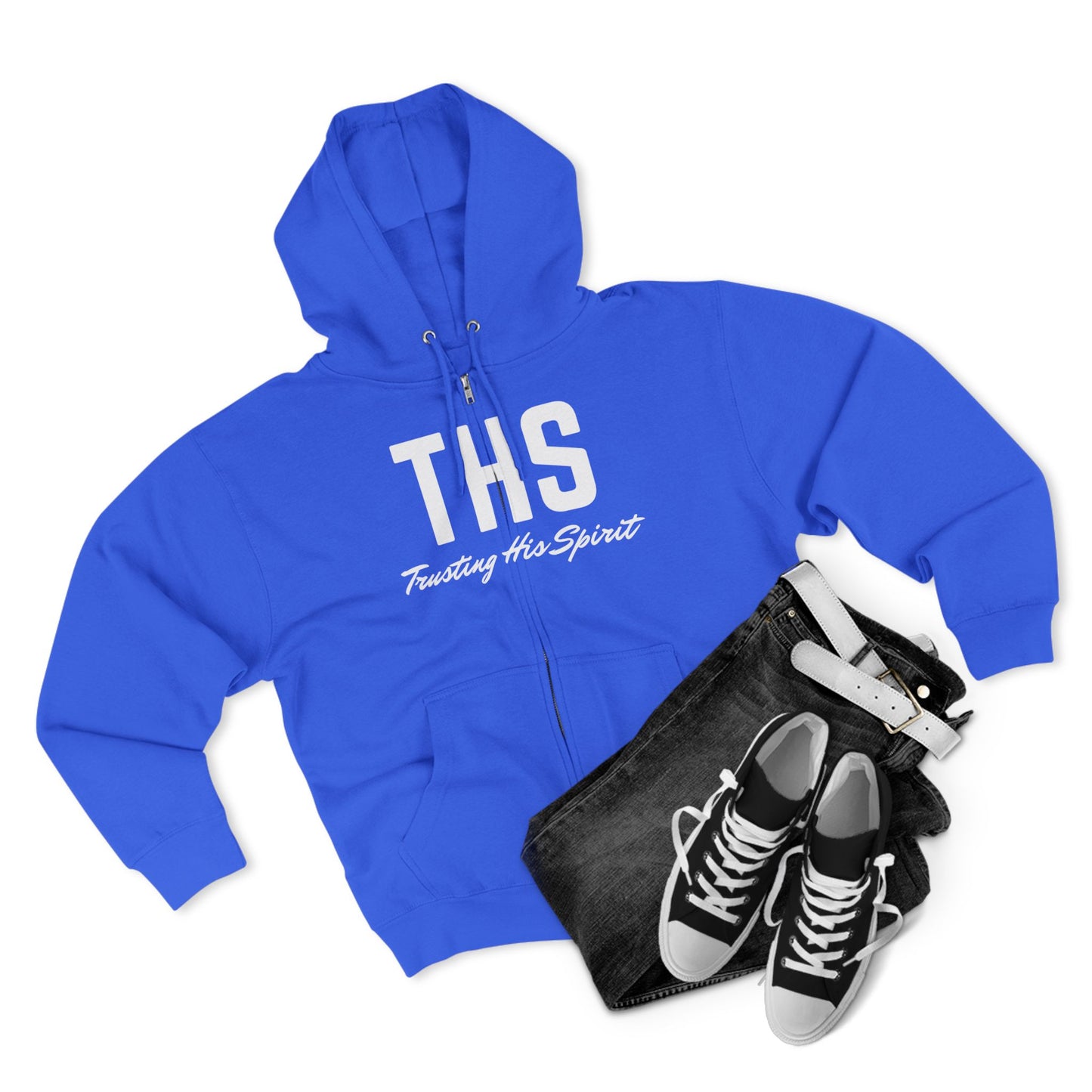 Adult THS Christian White Letters Hoodie Zipper