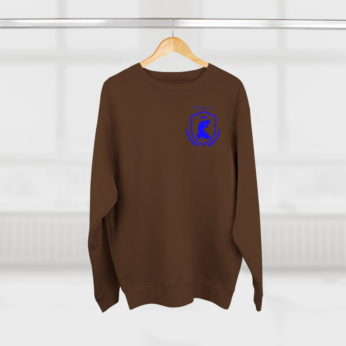 Heights Christian Blue Letters & Image Crewneck