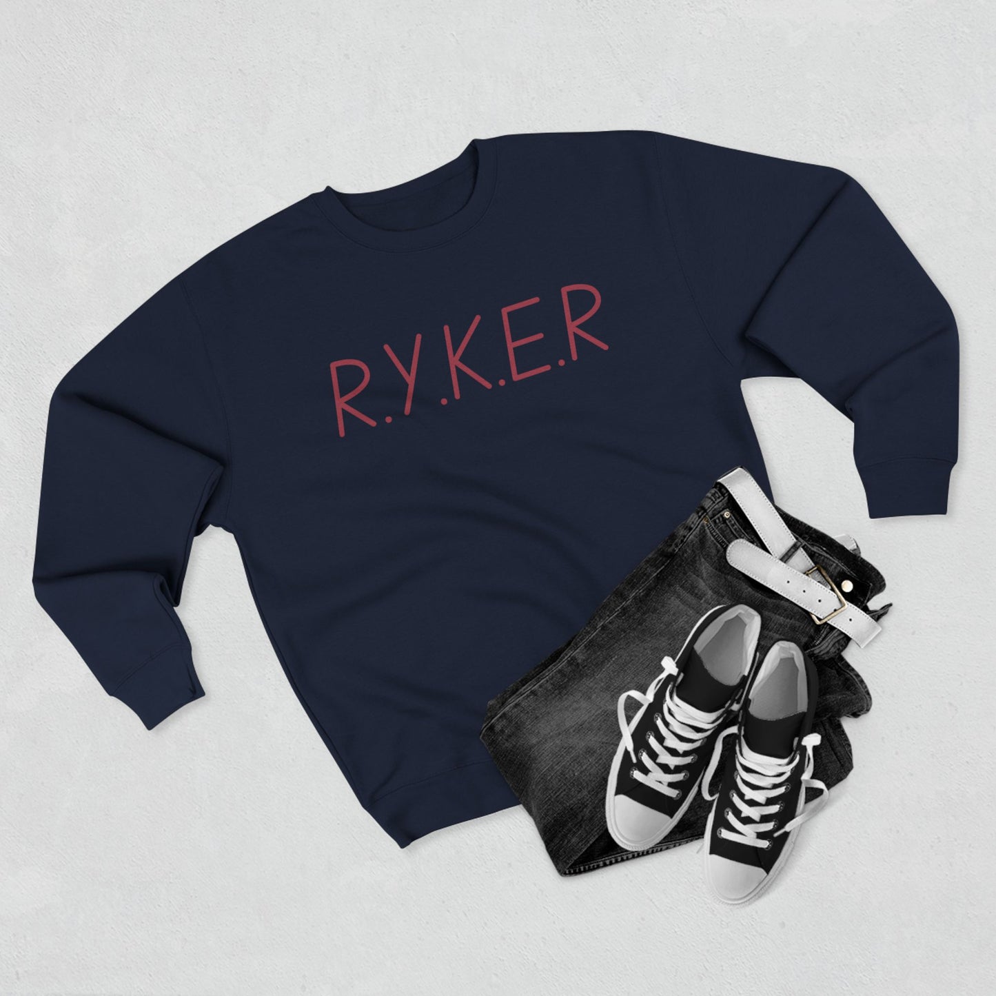RYKER Christian Marron Letters Crewneck