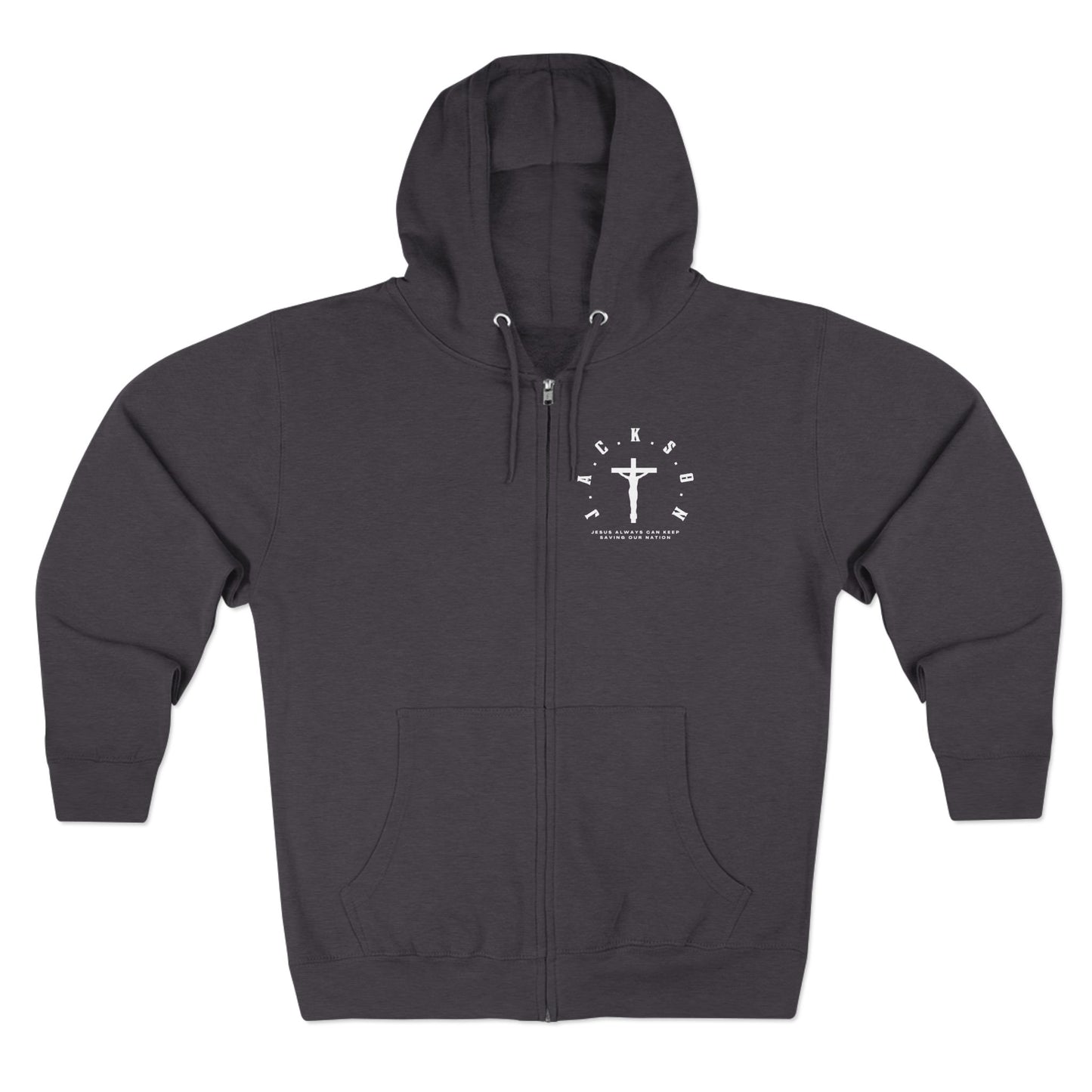 Jackson White Hoodie Zipper