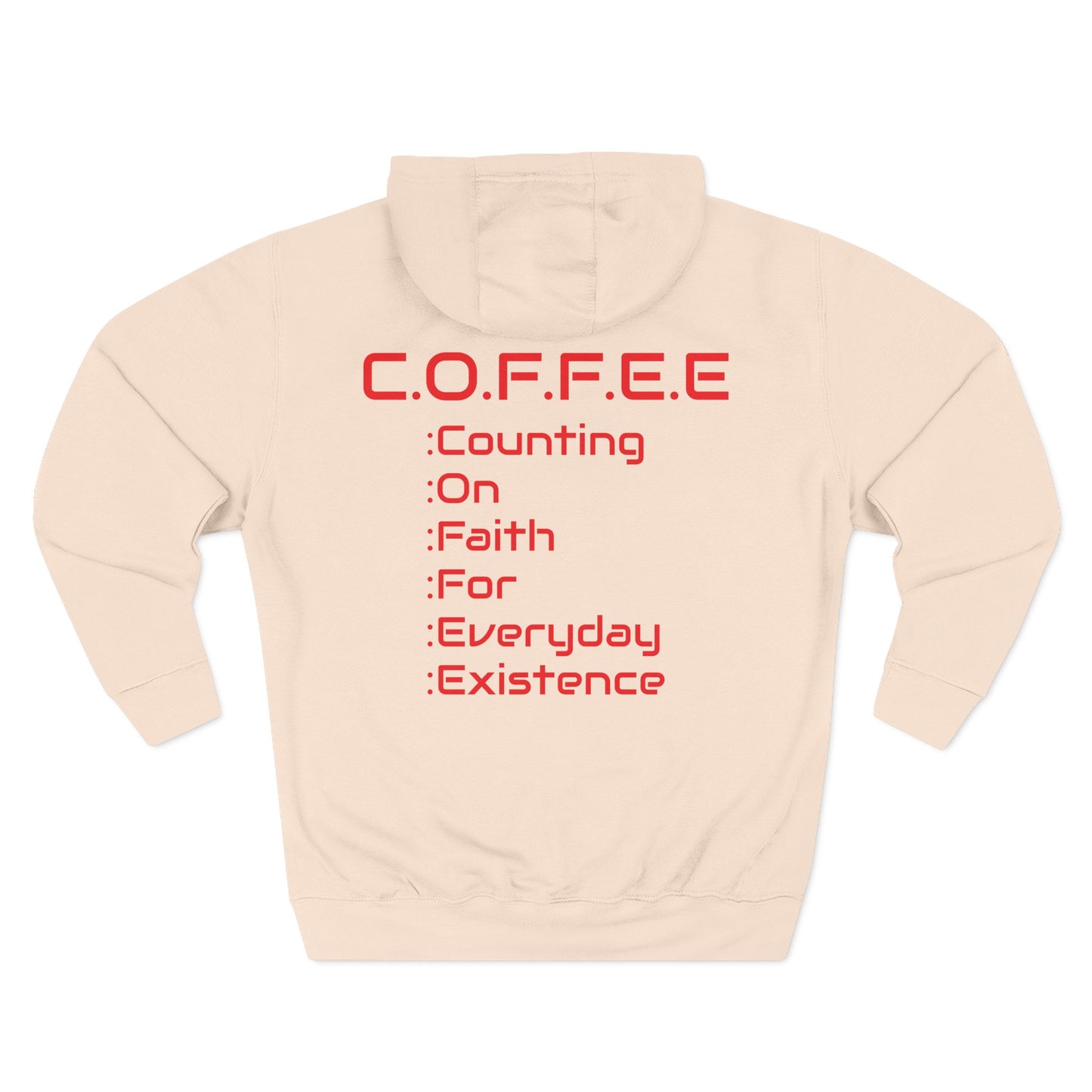 Adult Coffee Christian Red Words Only Hoodie