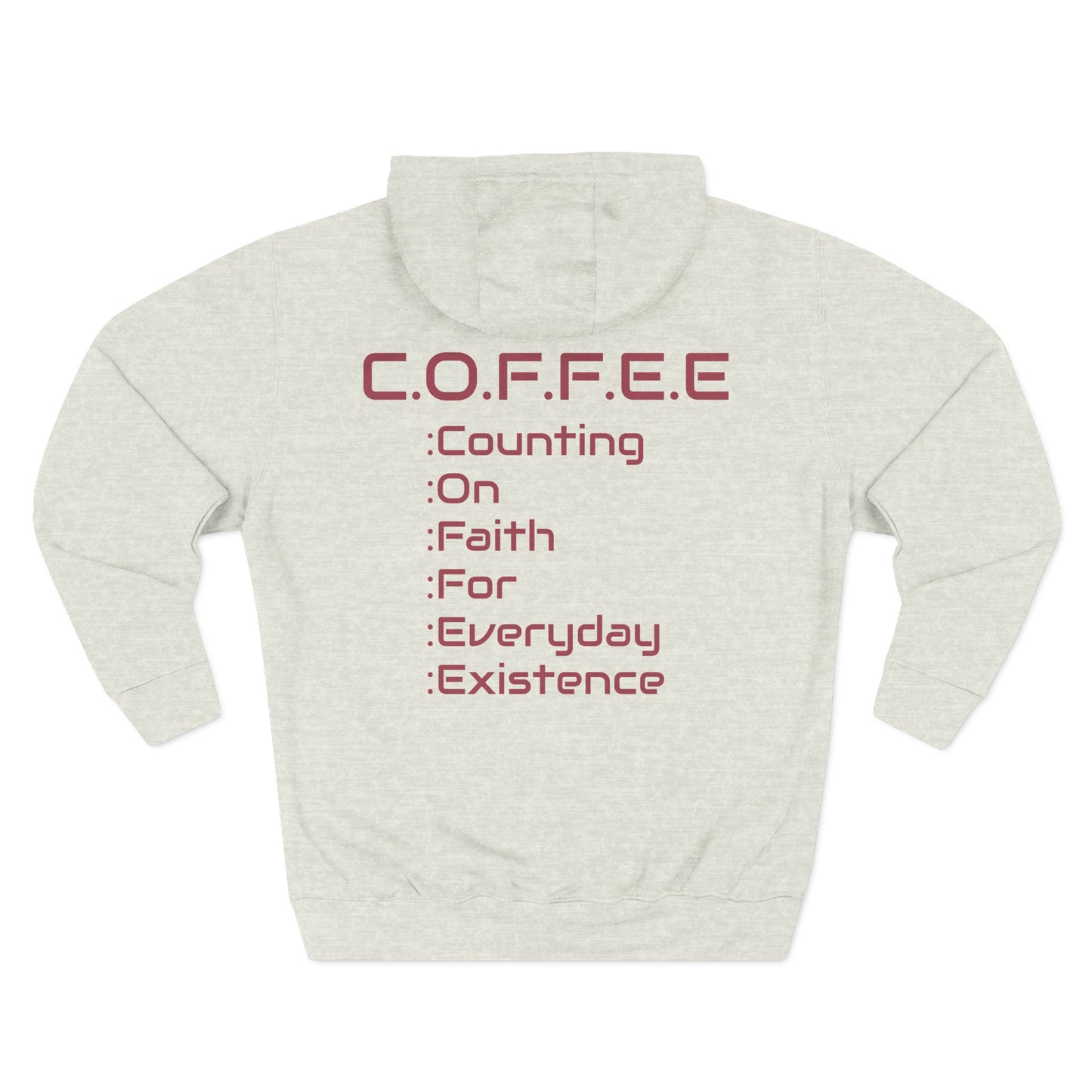 Adult Coffee Christian Marron Words Only Hoodie