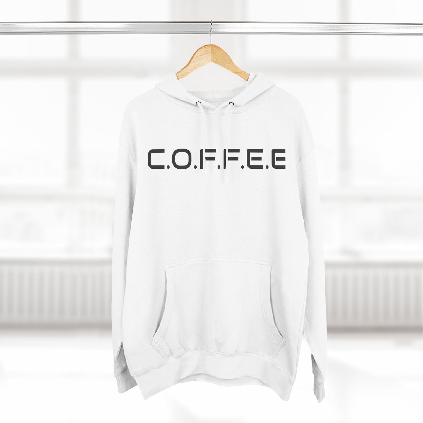Adult Coffee Christian Black Words Only Hoodie