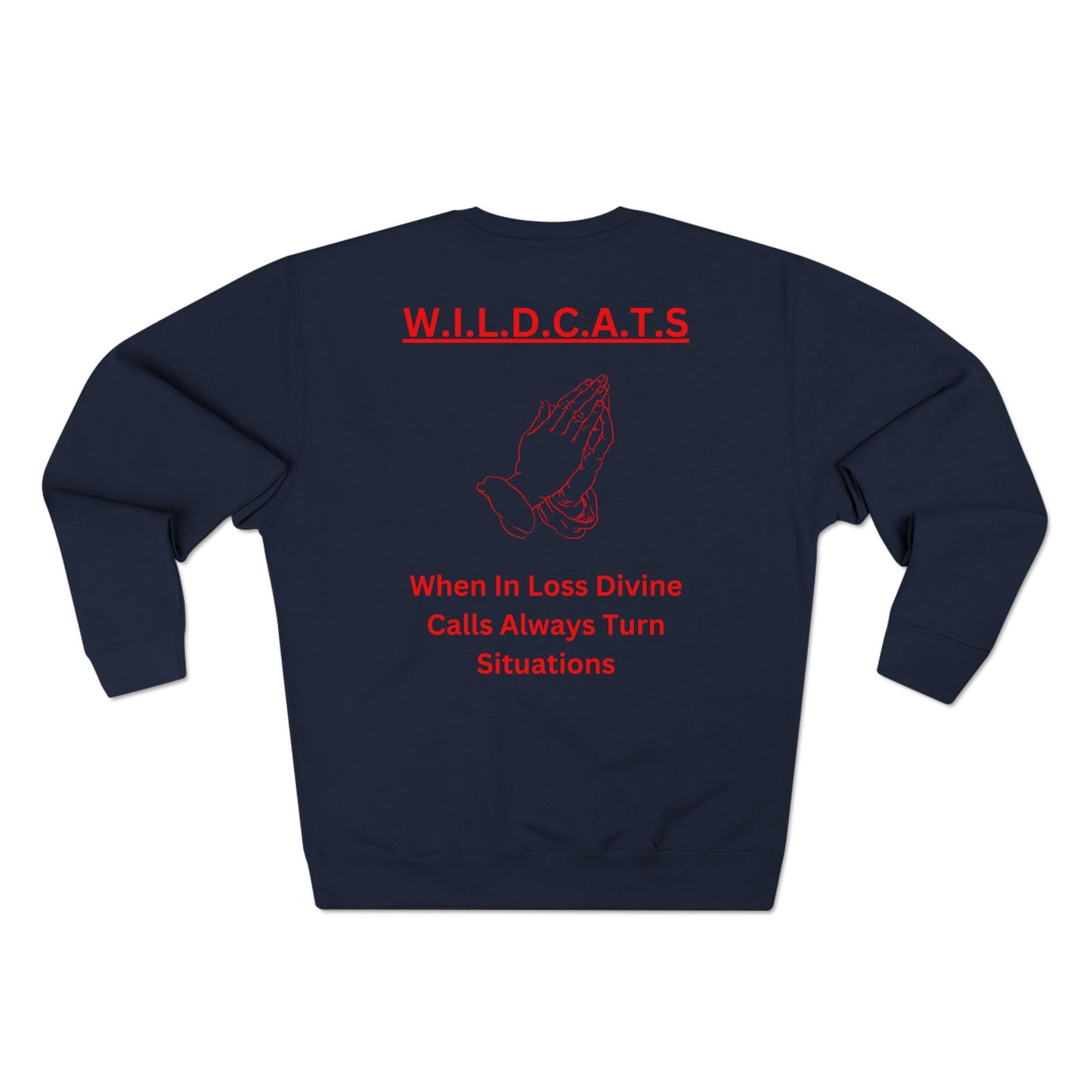 Wildcats Christian Red Letters & Picture Crewneck