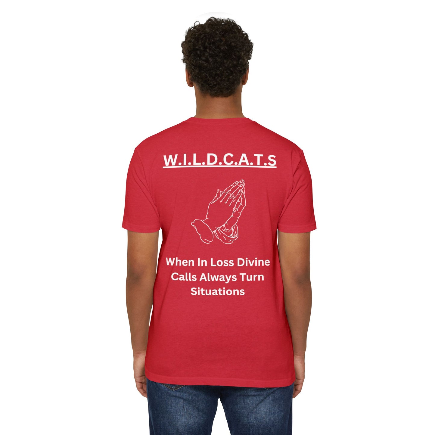 Wildcats Christian White Letters & Picture