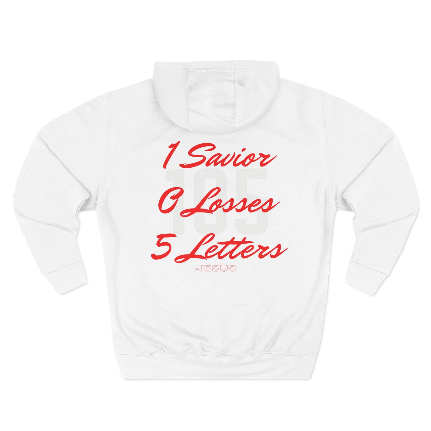 Adult 105 Christian Red and White Letters Hoodie