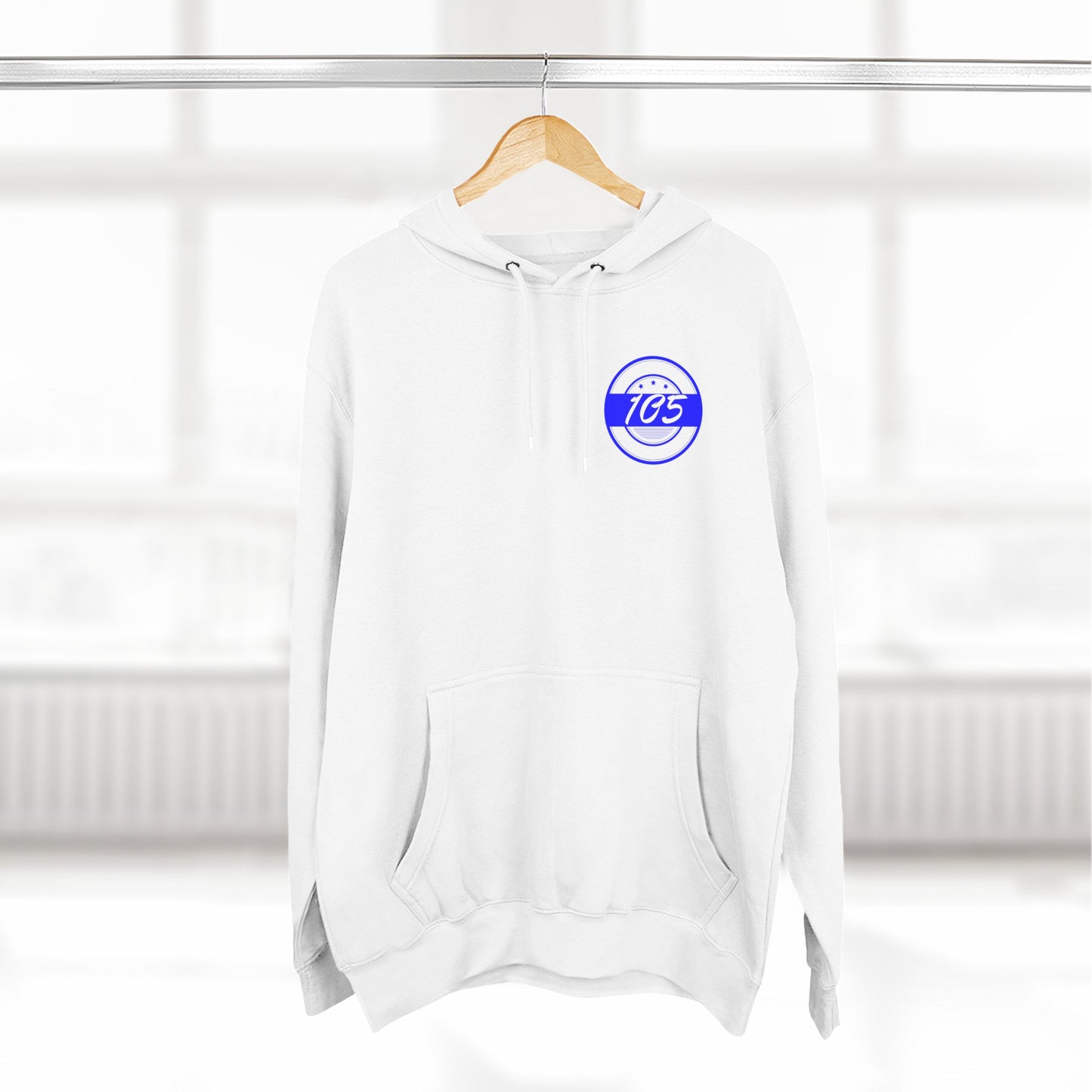Adult 105 Christian Blue and White Letters Hoodie