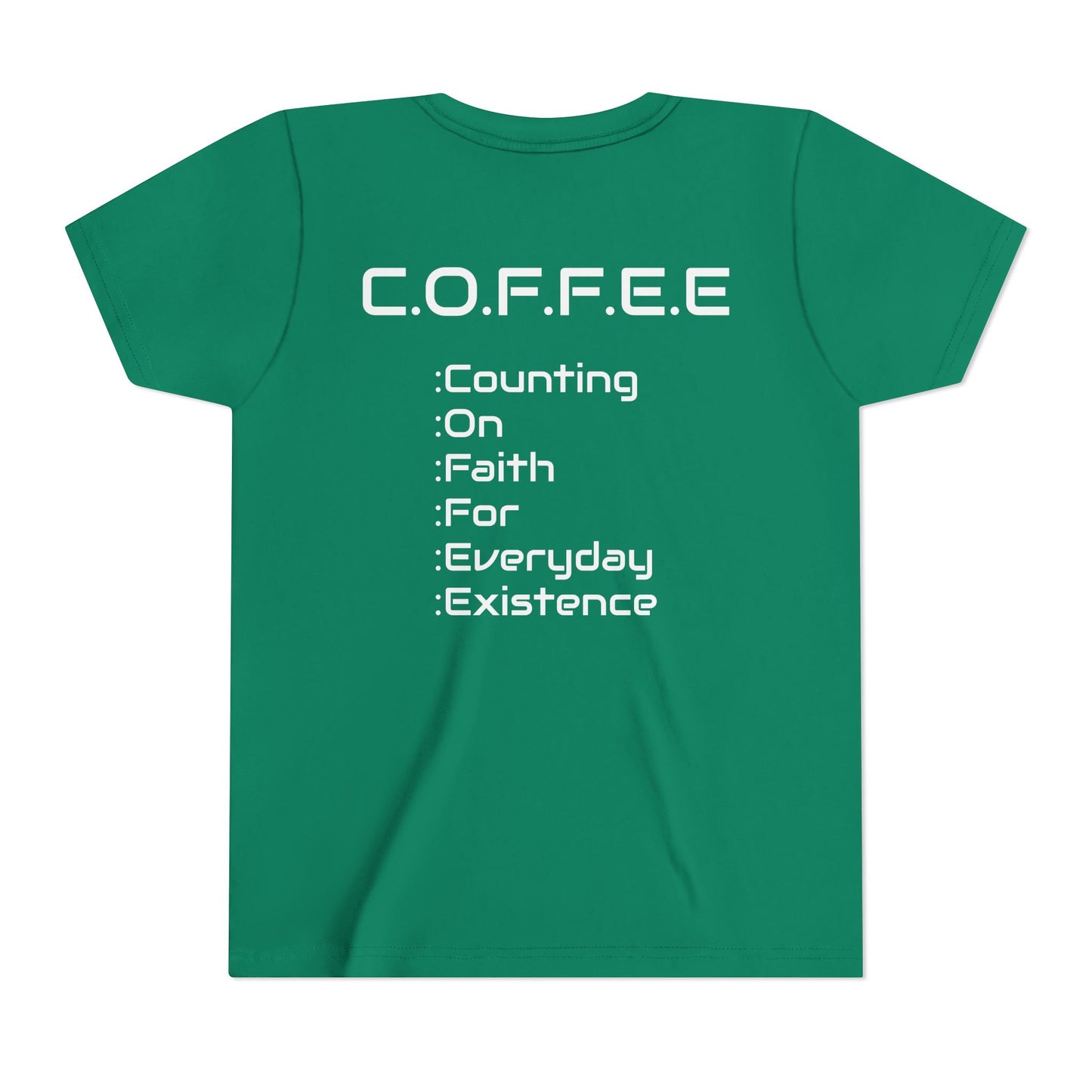 Youth Adult Coffee Christian White Words Only