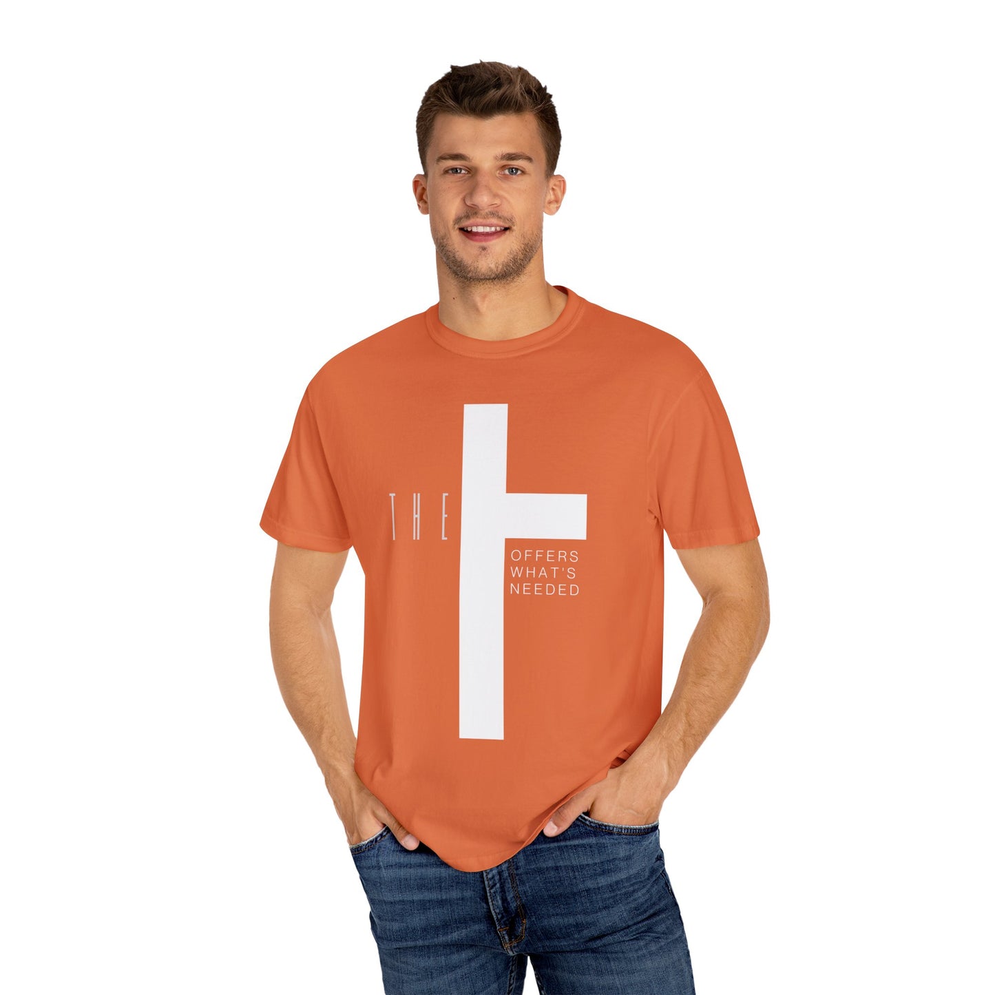 Adult T-Town Christian White Letters & Cross