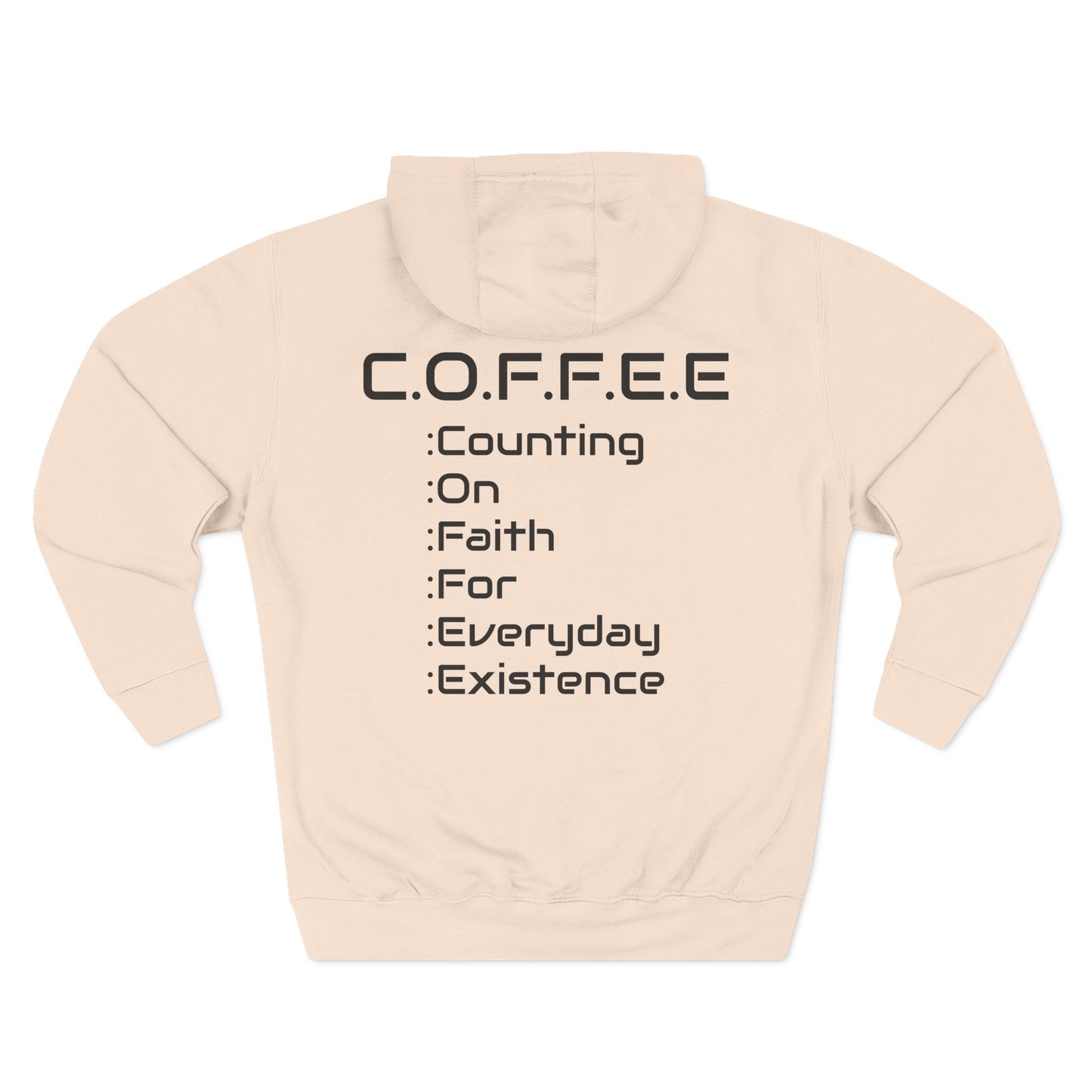 Adult Coffee Christian Black Words Only Hoodie