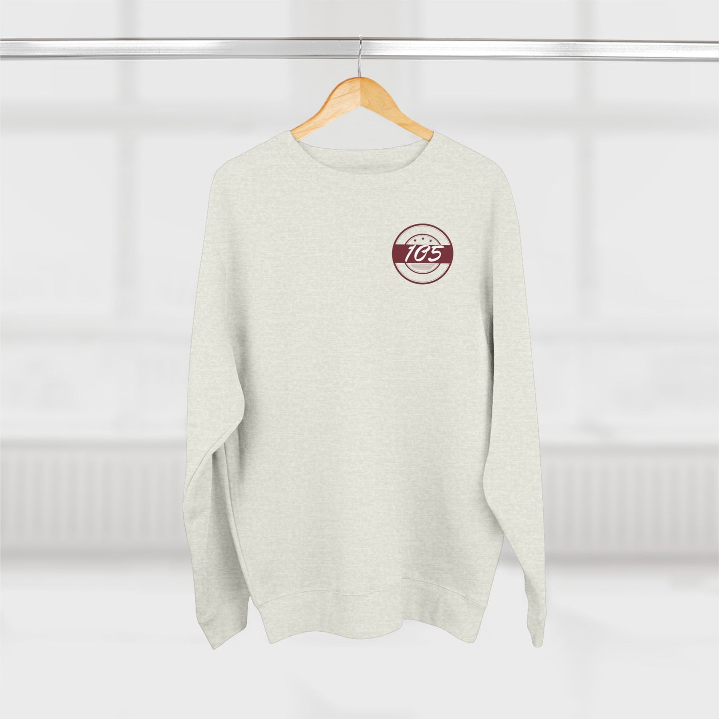 Adult 105 Christian Marron and White Letters Crewneck