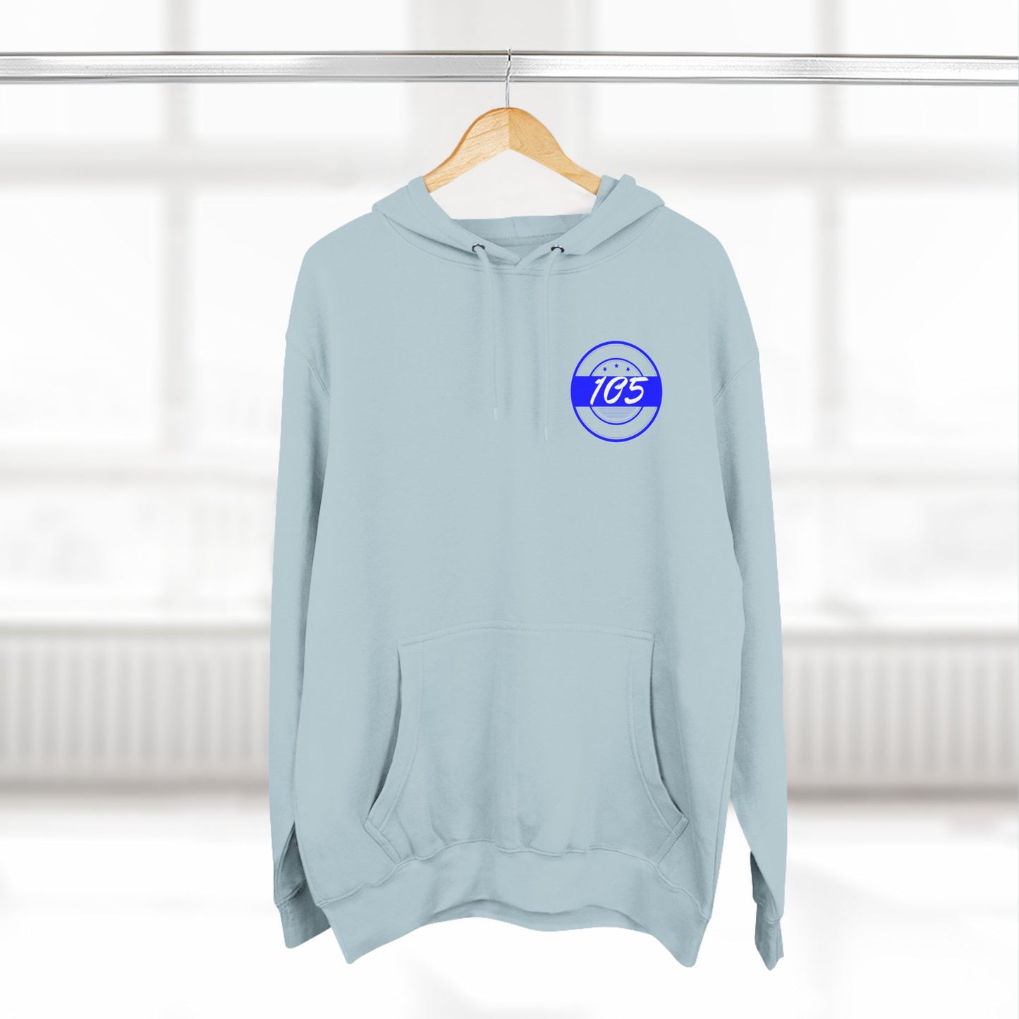 Adult 105 Christian Blue and White Letters Hoodie