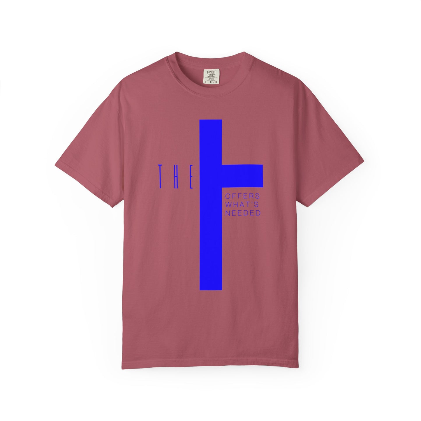 Adult T-Town Christian Blue Letters & Cross