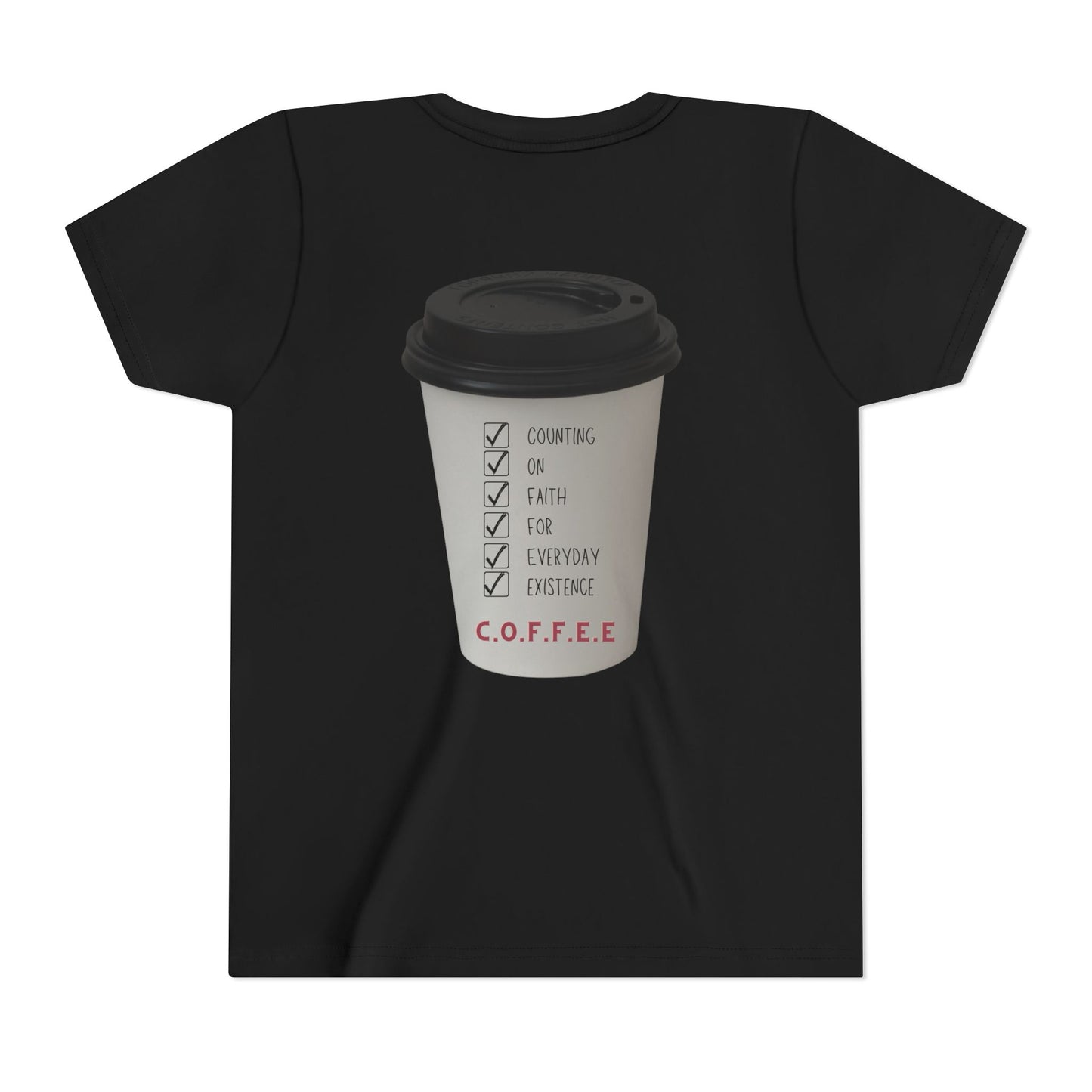Youth Adult Coffee Christian White Letters & Image