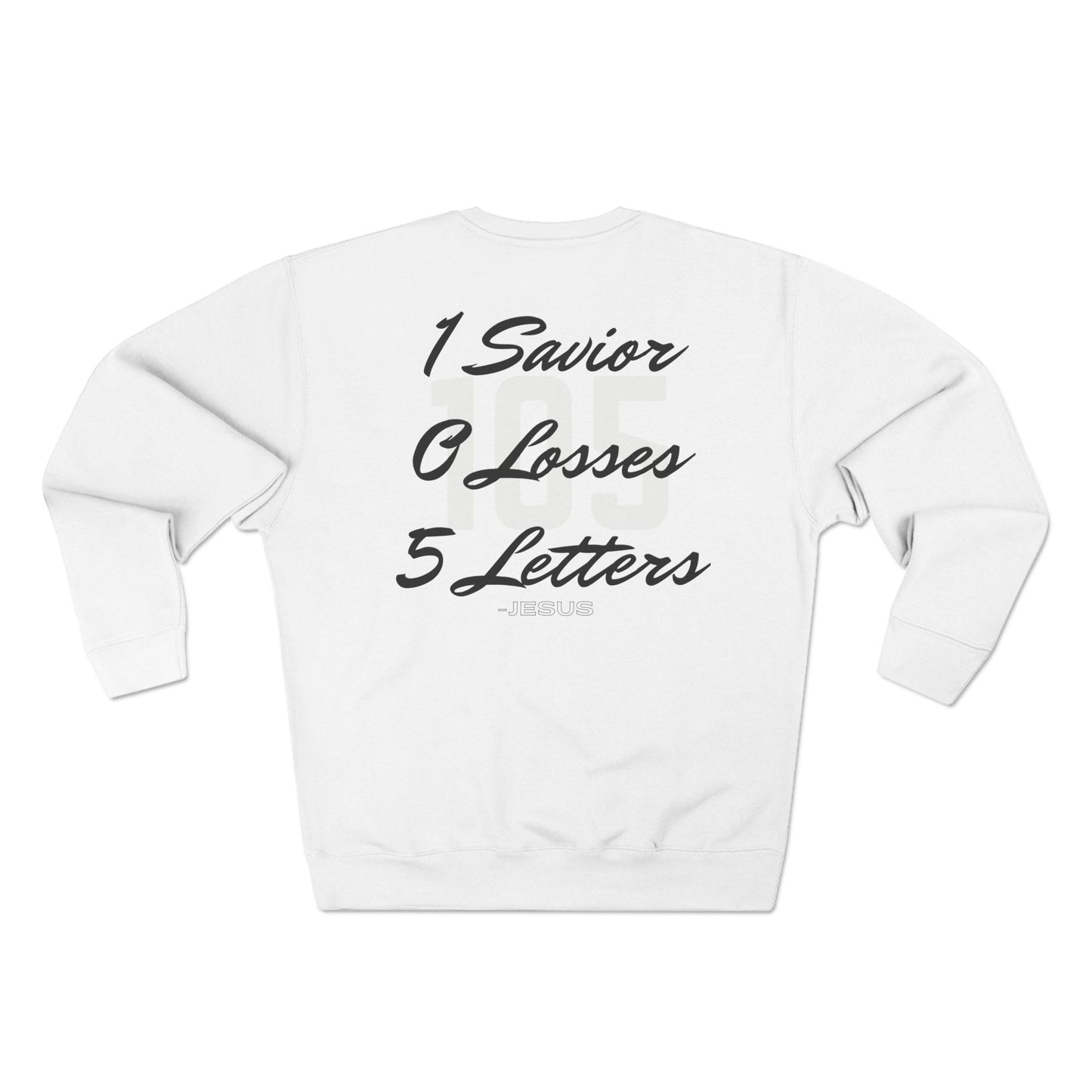 Adult 105 Christian Black and White Letters Crewneck