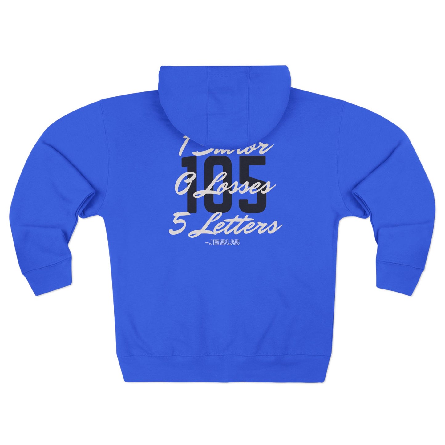 Adult 105 Christian White and Black Letters Hoodie Zipper