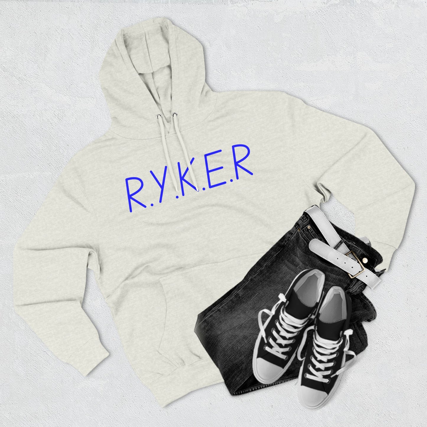 RYKER Christian Blue Letters Hoodie