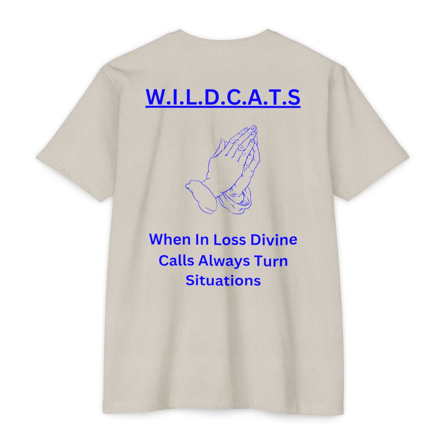 Wildcats Christian Blue Letters & Picture