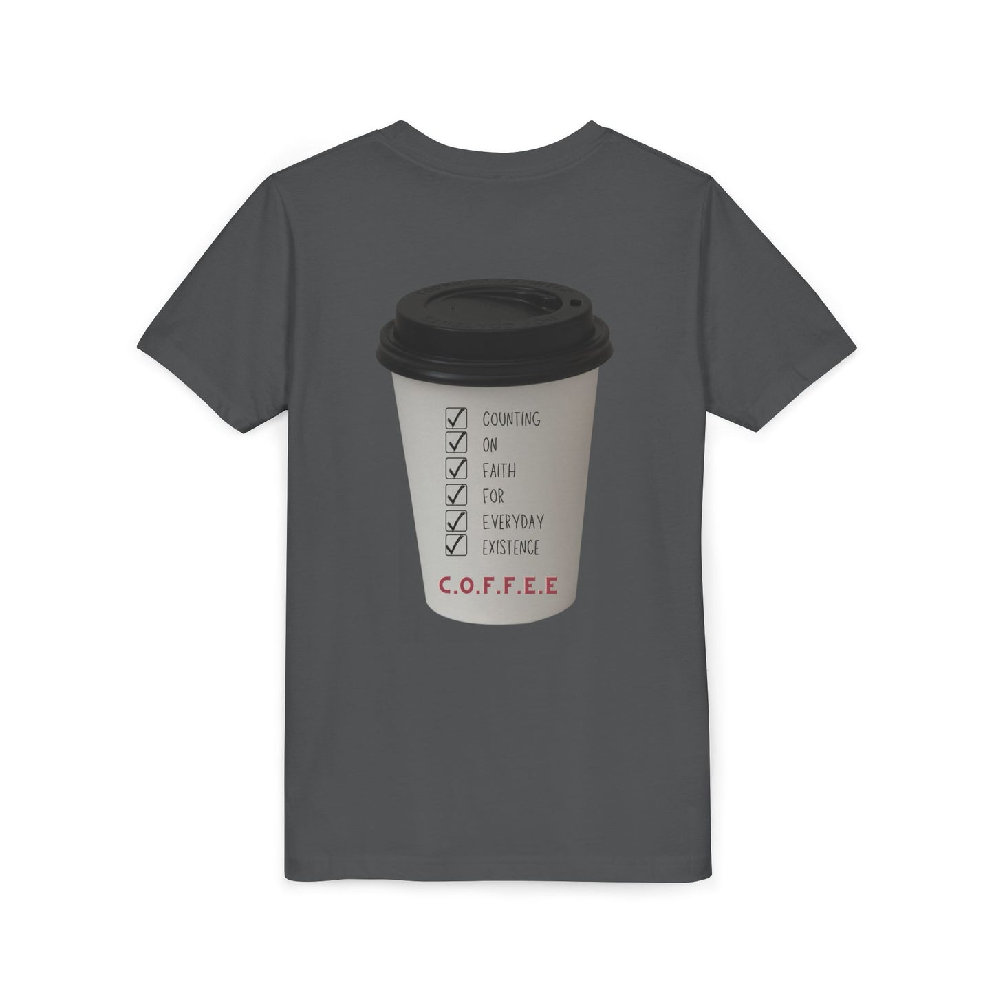 Youth Adult Coffee Christian White Letters & Image