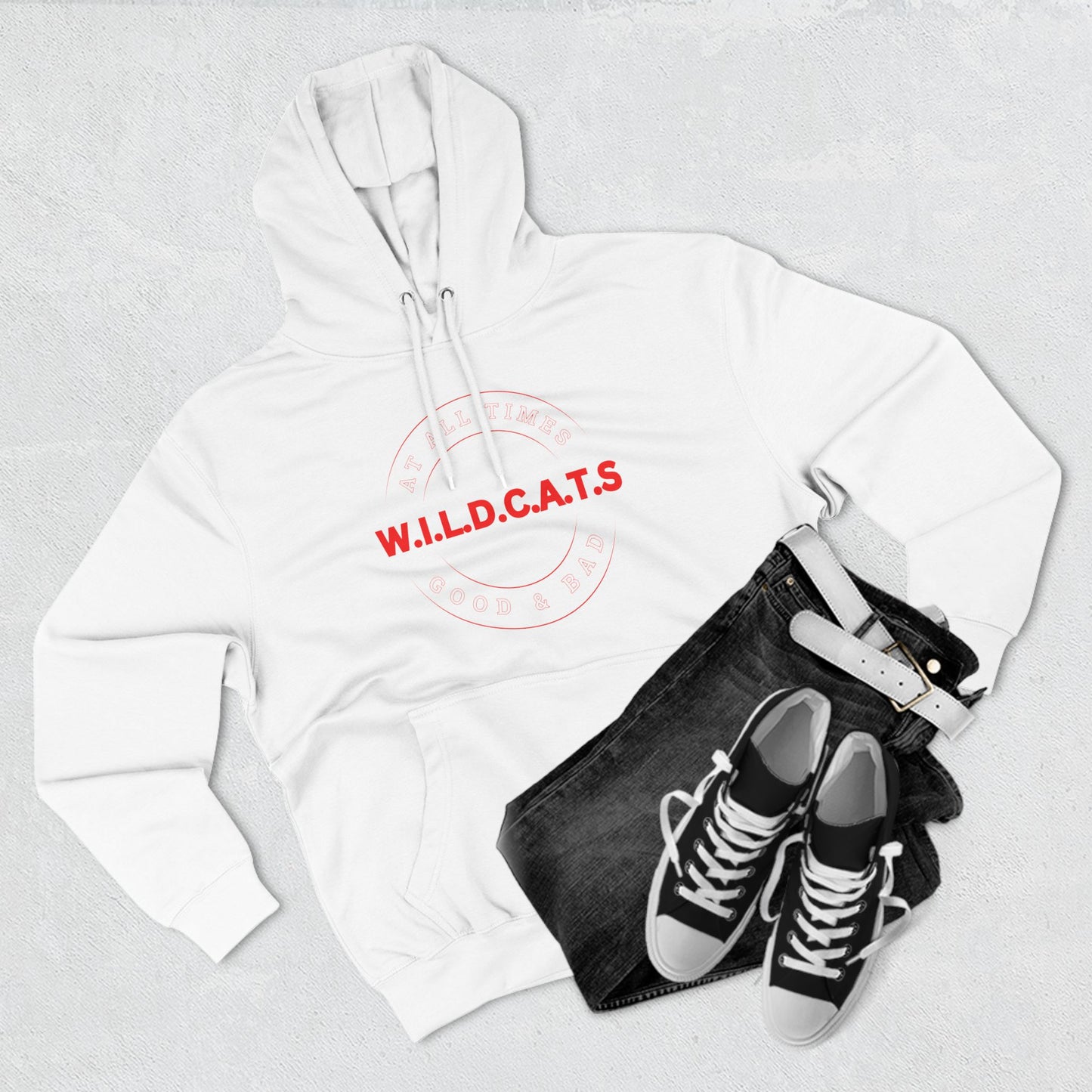 Wildcats Christian Red Letters & Picture Hoodie