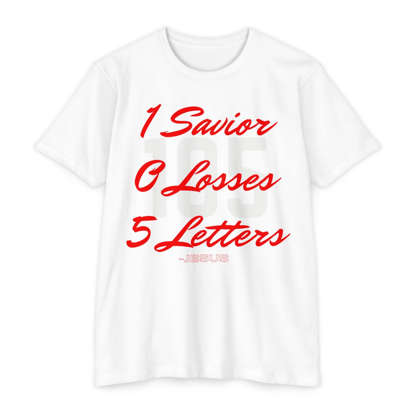 Adult 105 Christian Red and White Letters Blended