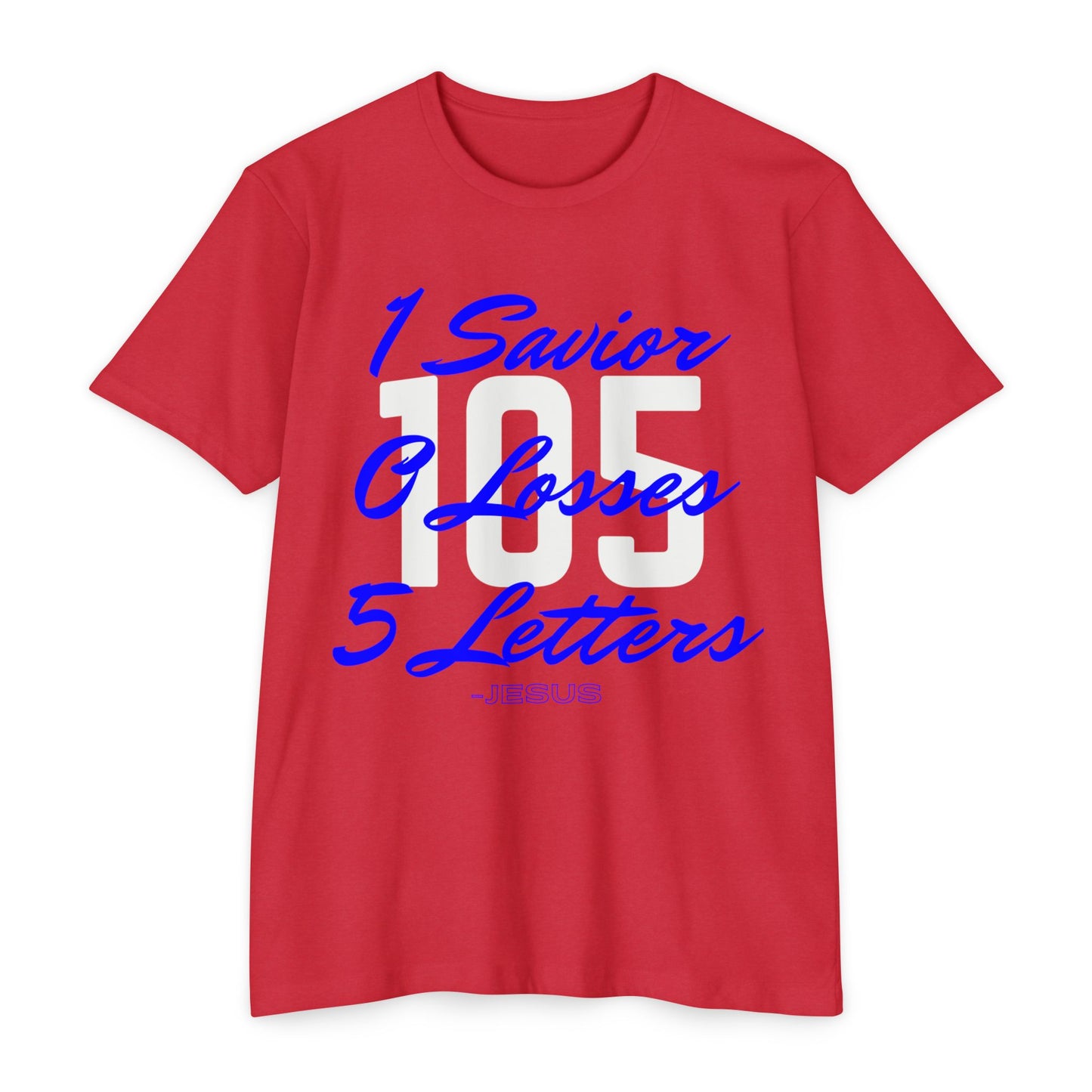Adult 105 Christian Blue and White Letters Blended