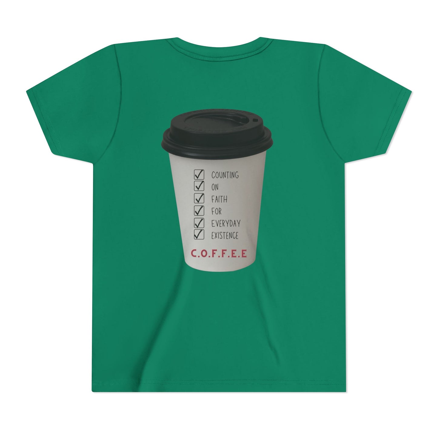 Youth Adult Coffee Christian White Letters & Image