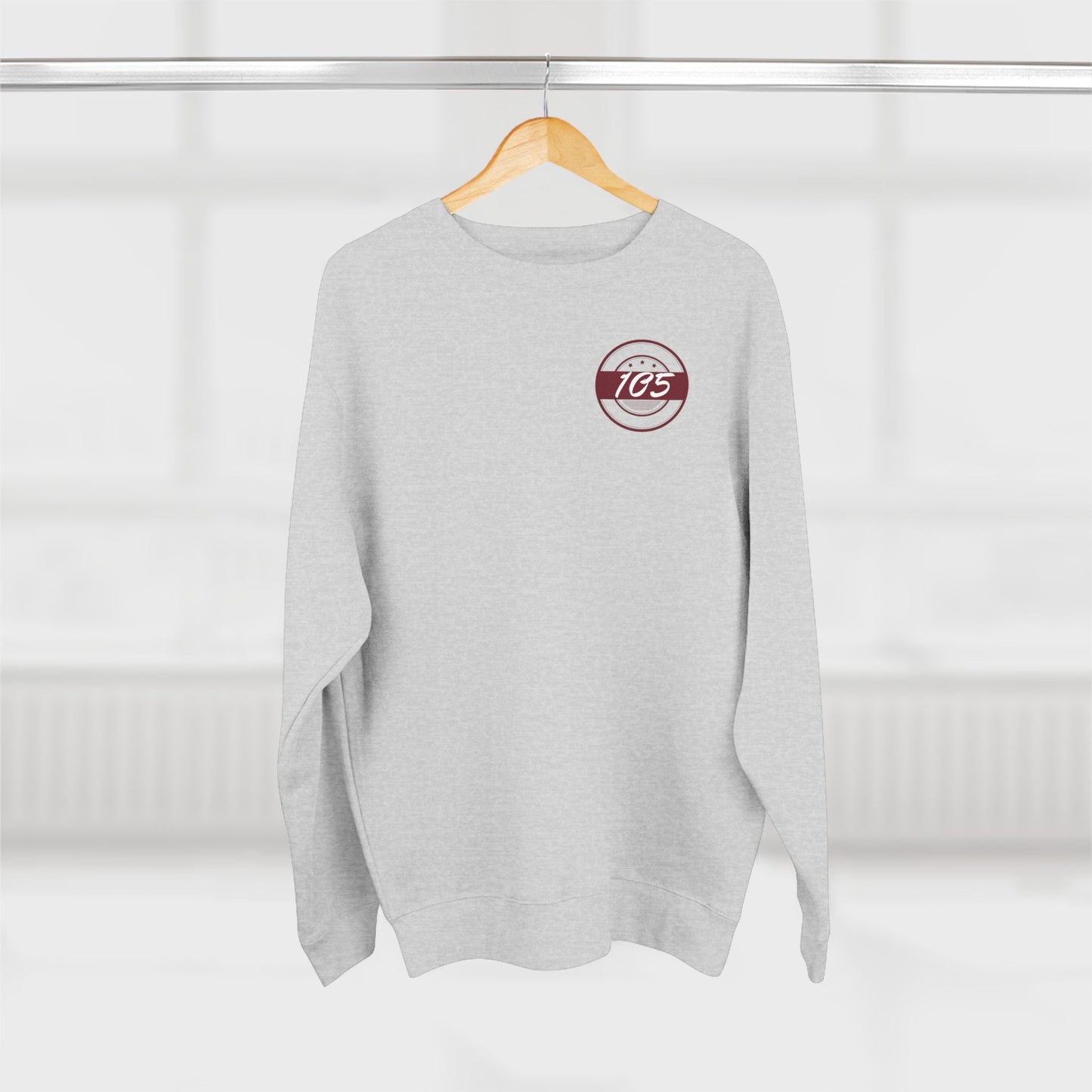 Adult 105 Christian Marron and White Letters Crewneck