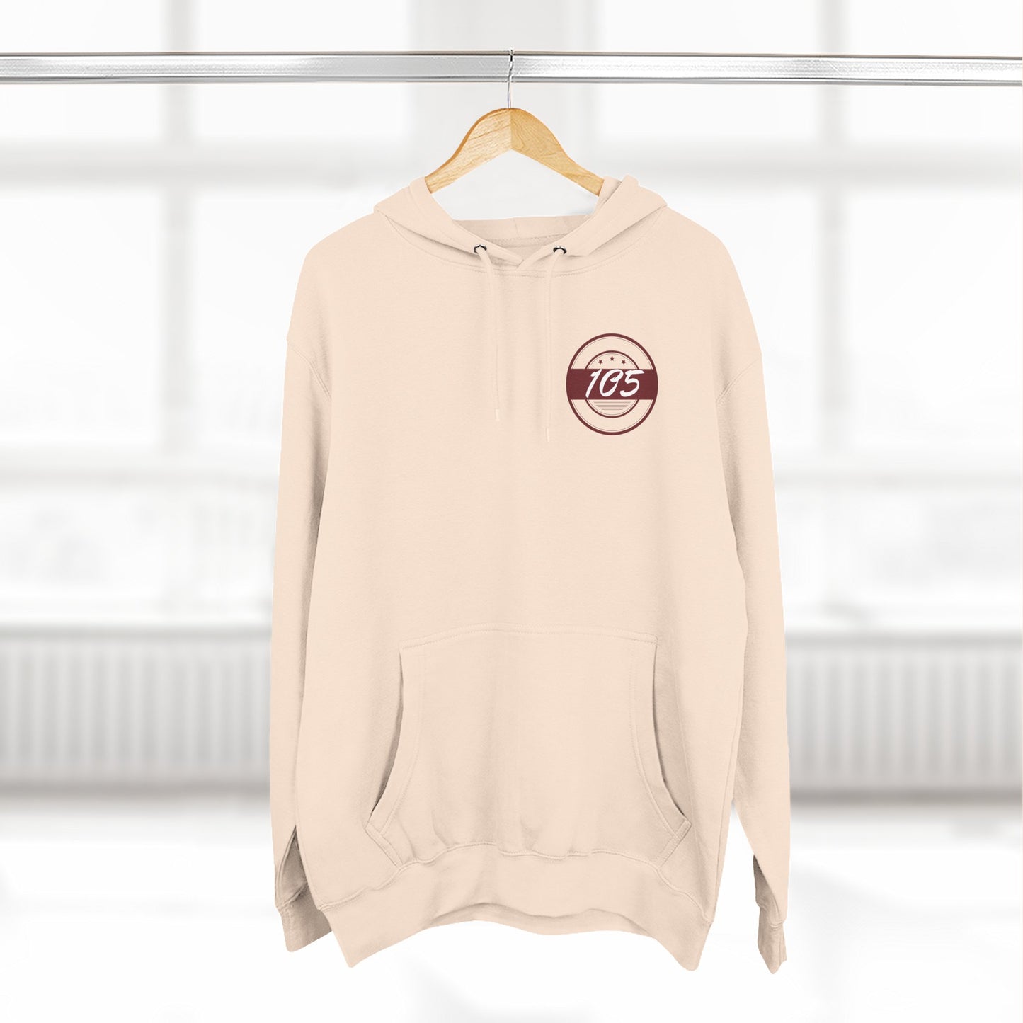 Adult 105 Christian Marron and White Letters Hoodie