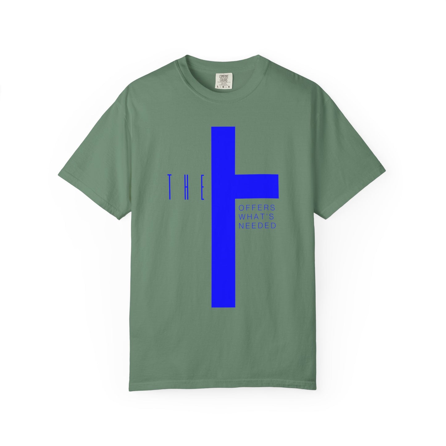 Adult T-Town Christian Blue Letters & Cross