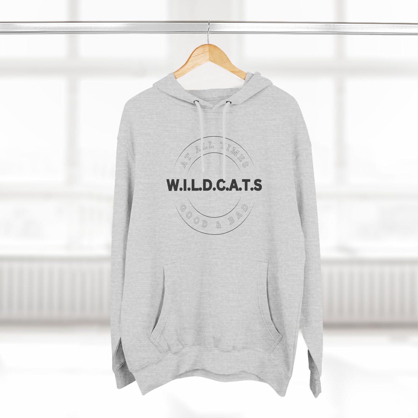Wildcats Christian Black Letters & Picture Hoodie
