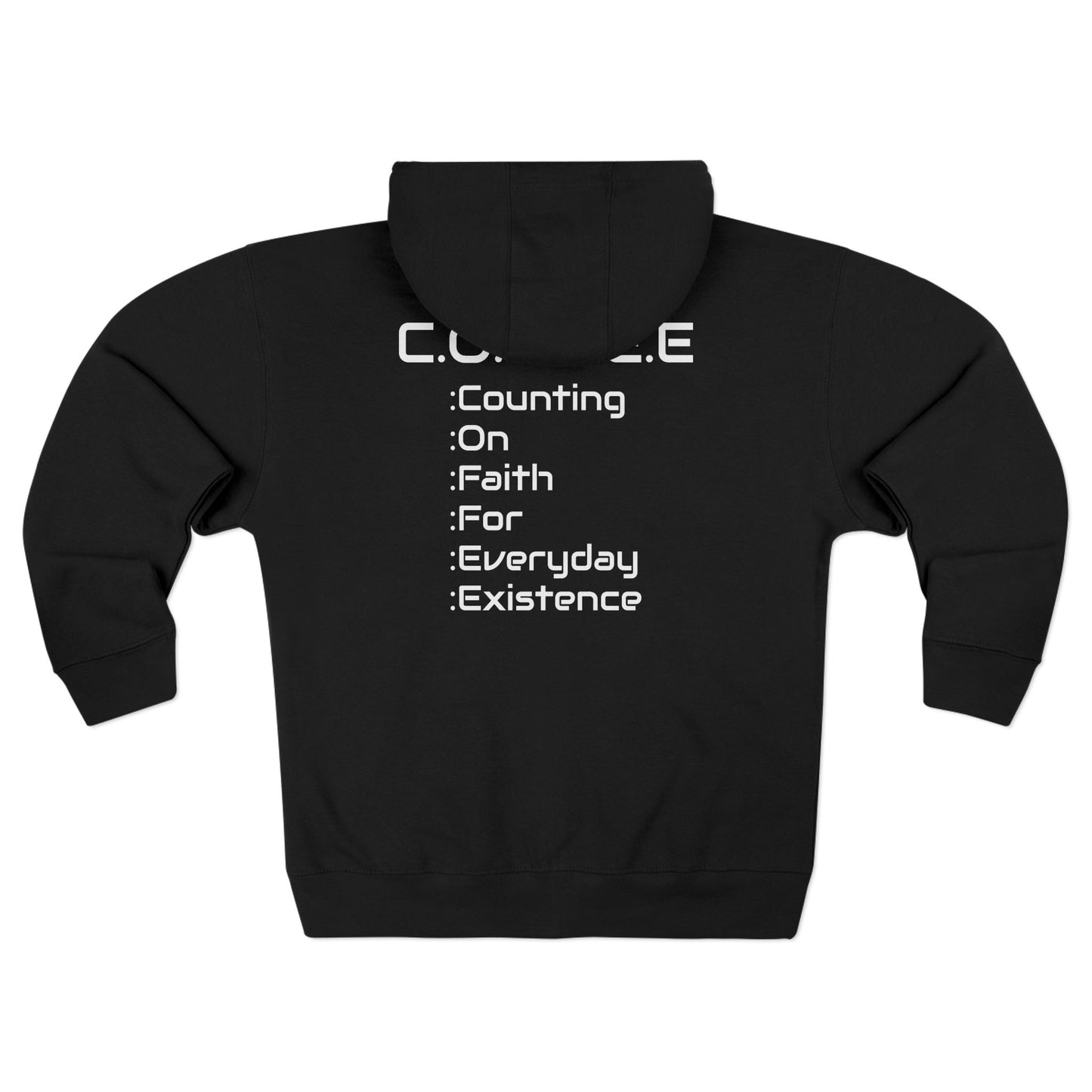 Adult Coffee Christian White Words Only Hoodie Zipper