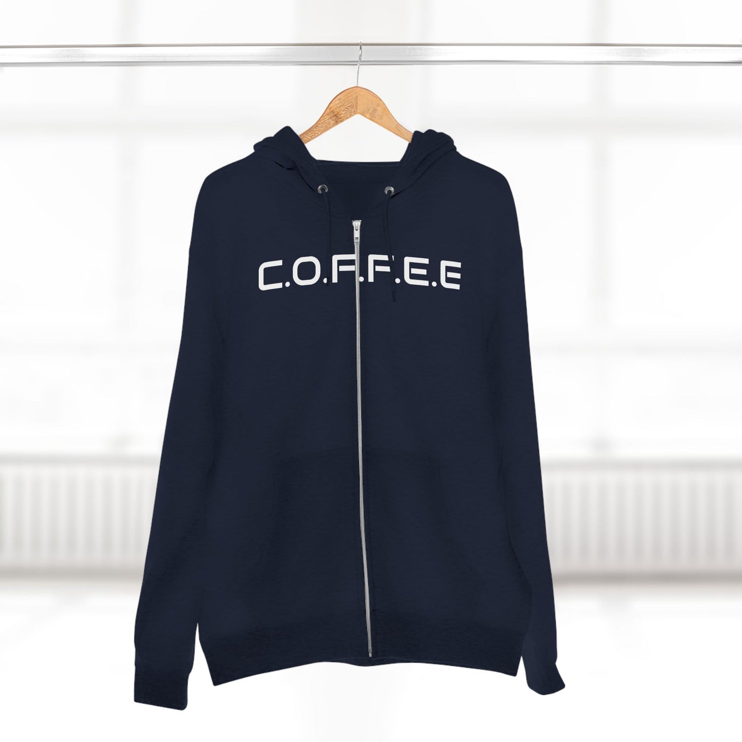 Adult Coffee Christian White Words Only Hoodie Zipper
