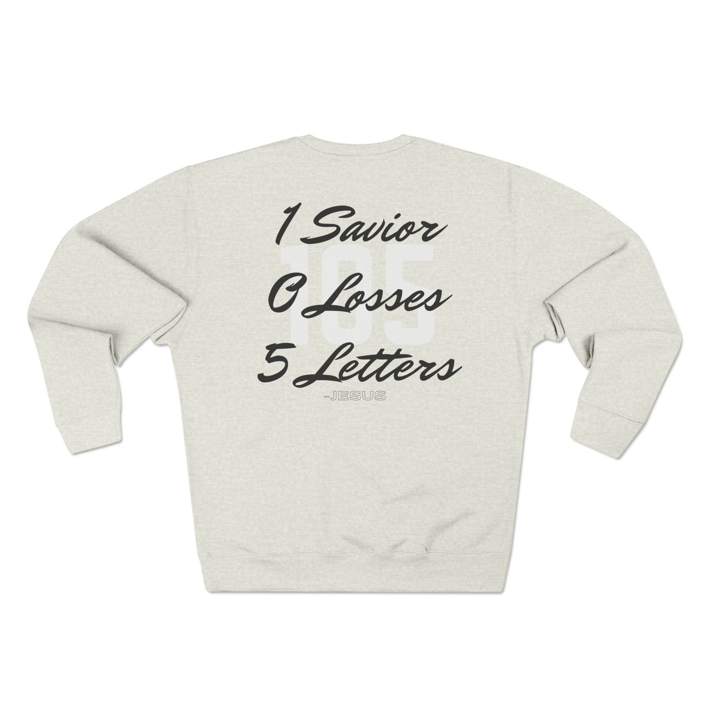 Adult 105 Christian Black and White Letters Crewneck