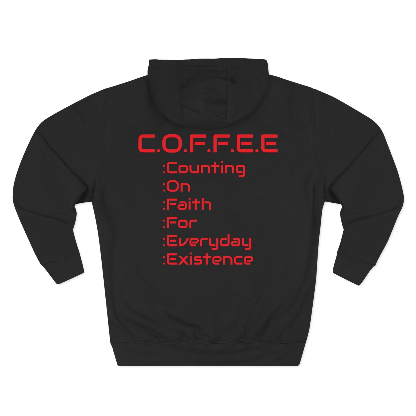 Adult Coffee Christian Red Words Only Hoodie