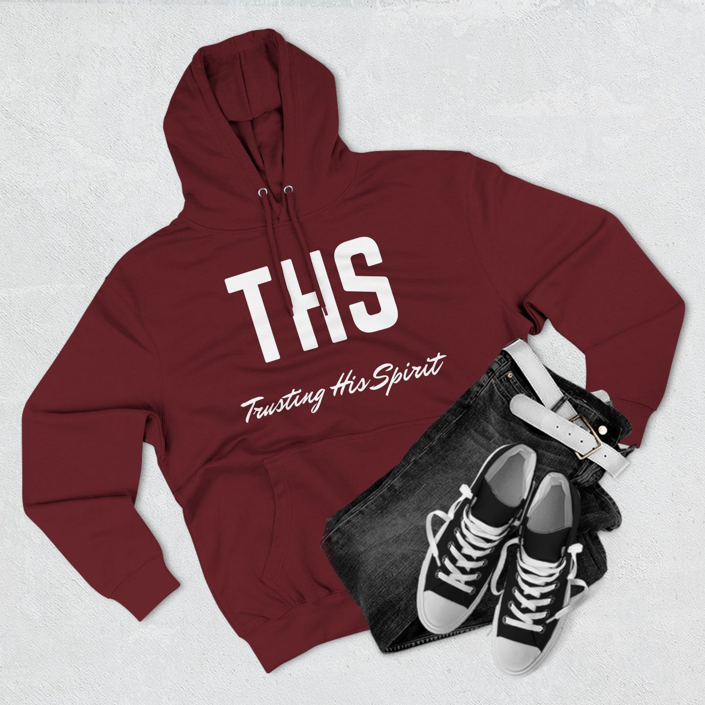 Adult THS Christian White Letters Hoodie