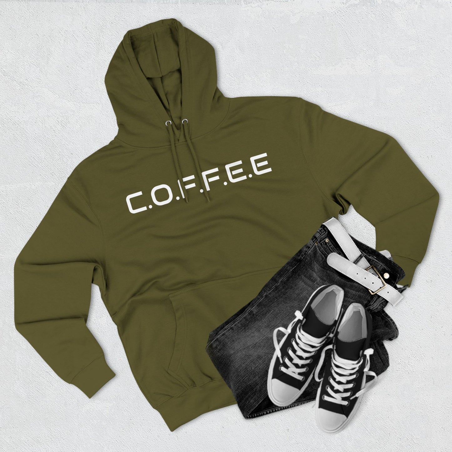 Adult Coffee Christian White Letters & Image Hoodie