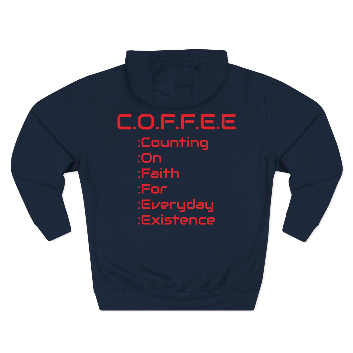 Adult Coffee Christian Red Words Only Hoodie